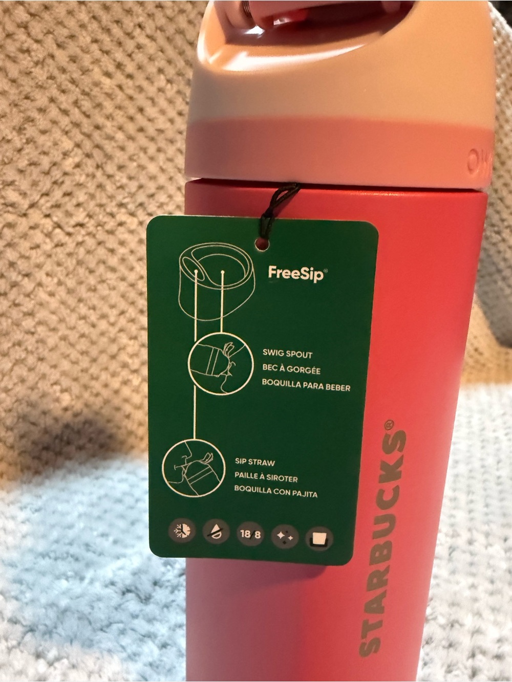 Brand New Owala + Starbucks FreeSip Bottle in Pink and Light Pink - Picture 3 of 9